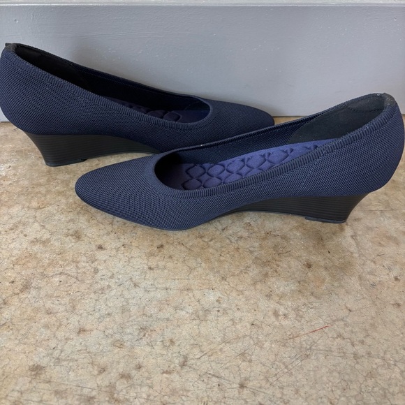 Vivaia Navy Blue Wedge Heels Size 43/11.5 - Picture 7 of 10